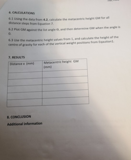 measure metacentric height experiment