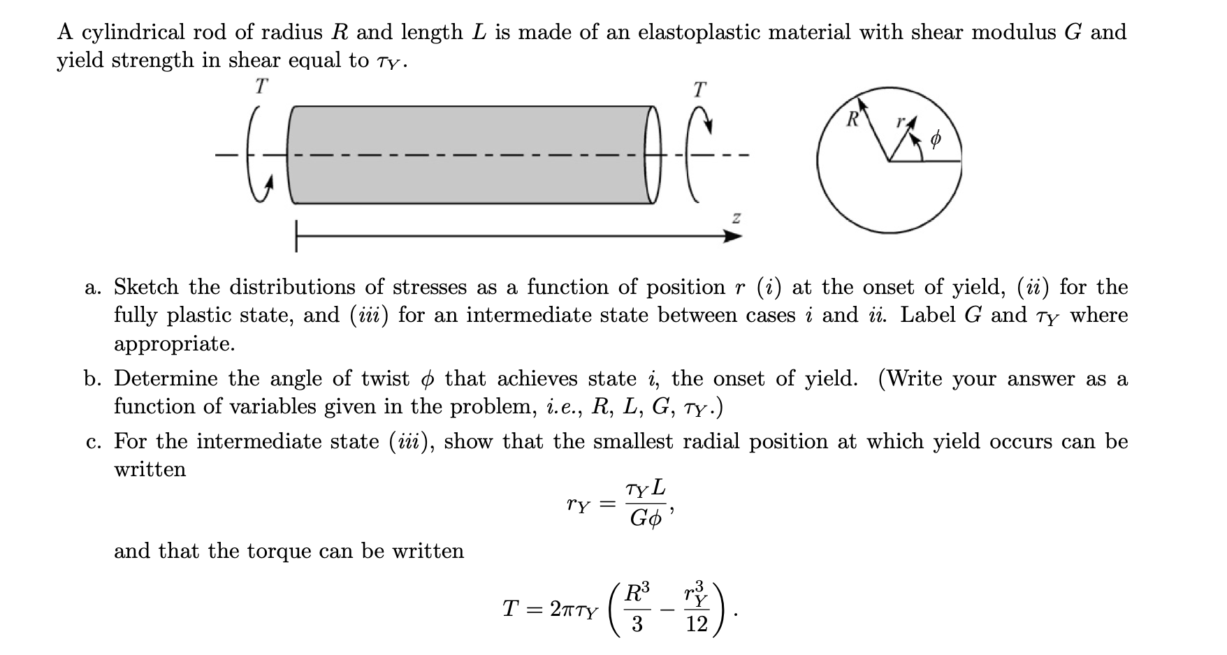 Rod Radius Calculation Solved A cylindrical rod of radius R and length L is made | Chegg.com