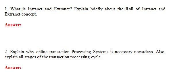 Online Transaction Processing Cycle