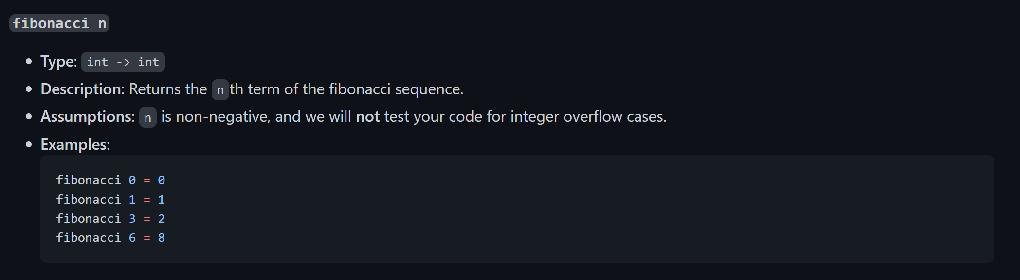 Solved fibonacci n - Type: - Description: Returns the nth | Chegg.com