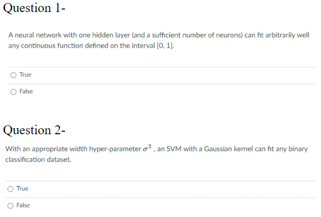 Solved Question 1- A neural network with one hidden layer | Chegg.com