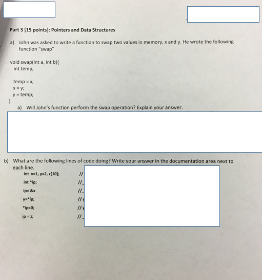 Solved Part 3 [15 points]: Pointers and Data Structures John | Chegg.com