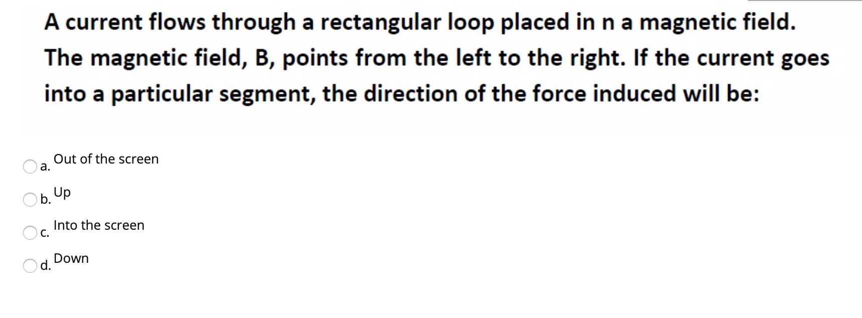 Solved A current flows through a rectangular loop placed in | Chegg.com