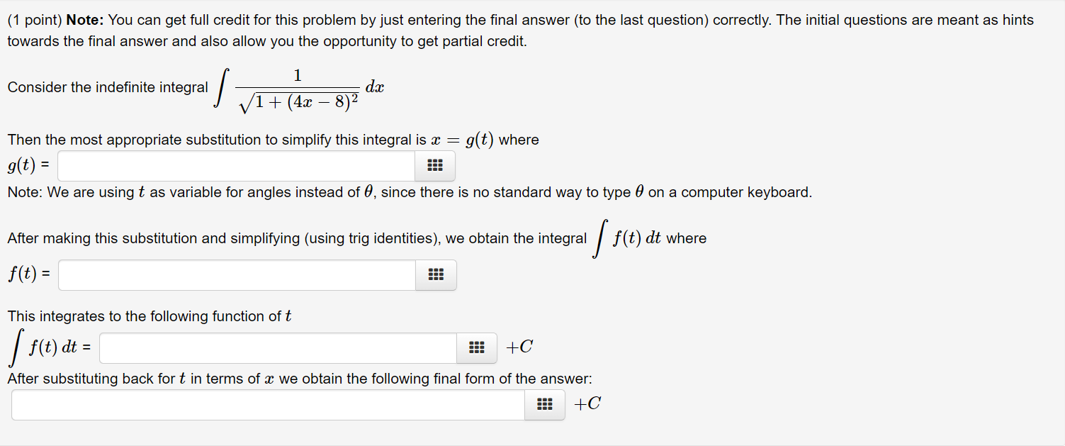Solved (1 point) Note: You can get full credit for this | Chegg.com