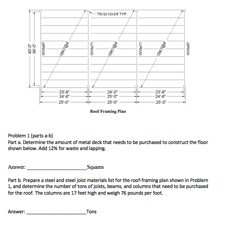 Problem 1 (parts a-b) Part a. Determine the amount of | Chegg.com
