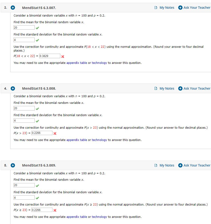Solved 3. + MendStat15 6.3.007. My Notes + Ask Your Teacher | Chegg.com