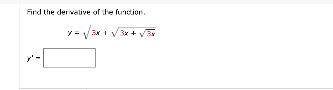 Solved Find The Derivative Of The Functiony3x3x3x222y 3196