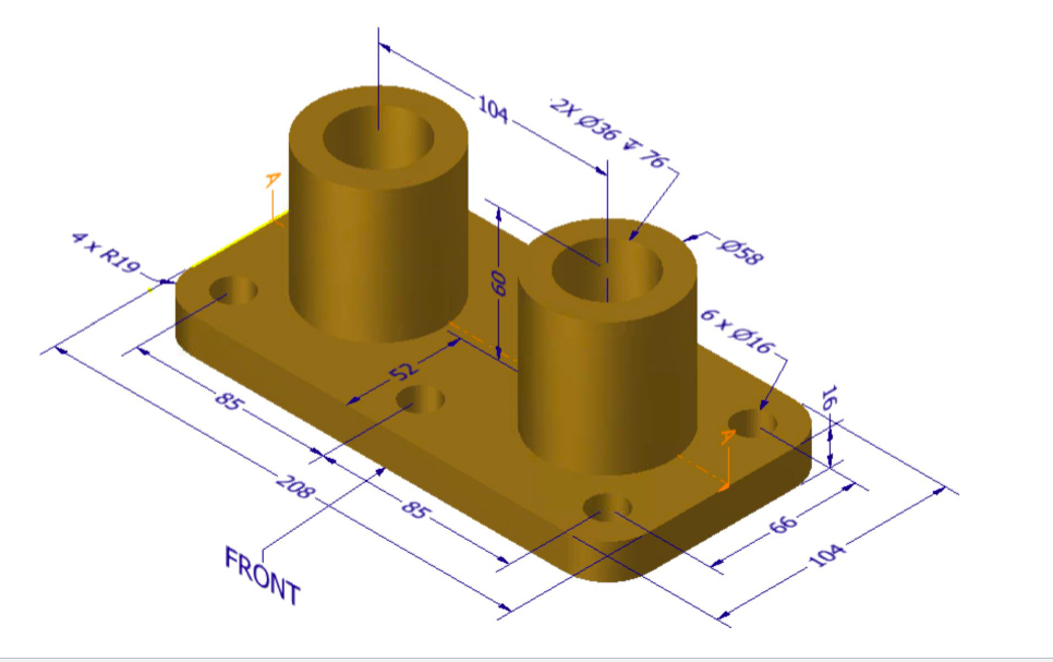 Solved Draw The I) Front View, Ii) Top View, Iii) Right Side | Chegg.com