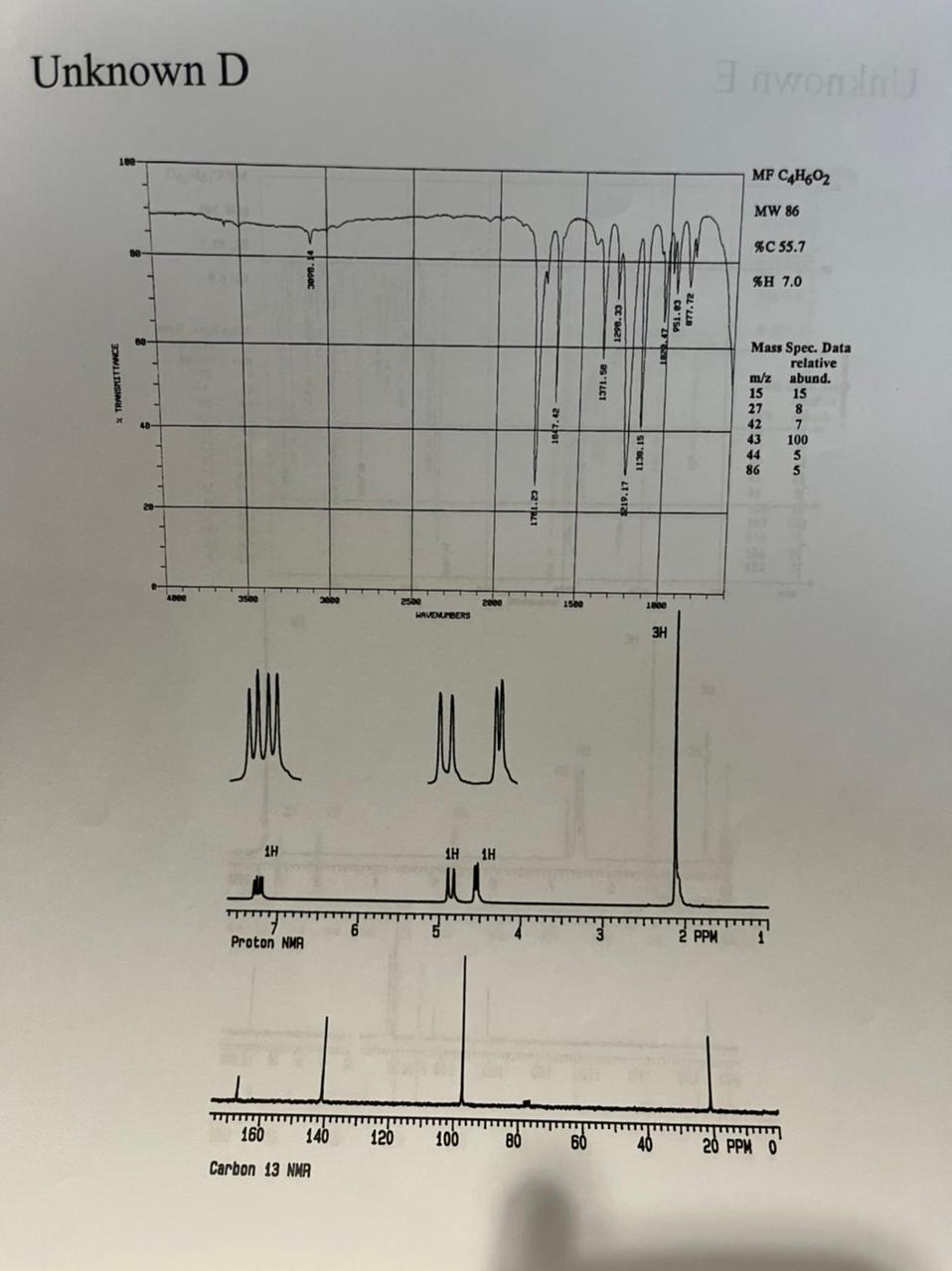 Solved Combined Spectroscopy Problems Provide Correct | Chegg.com