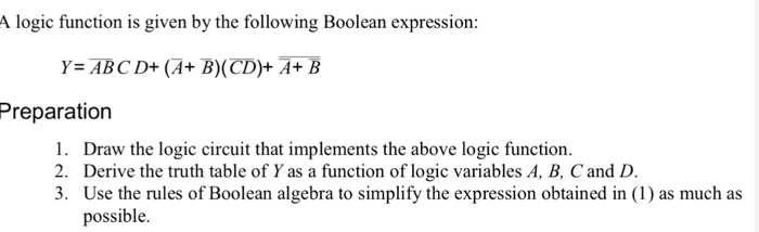 Solved A logic function is given by the following Boolean | Chegg.com
