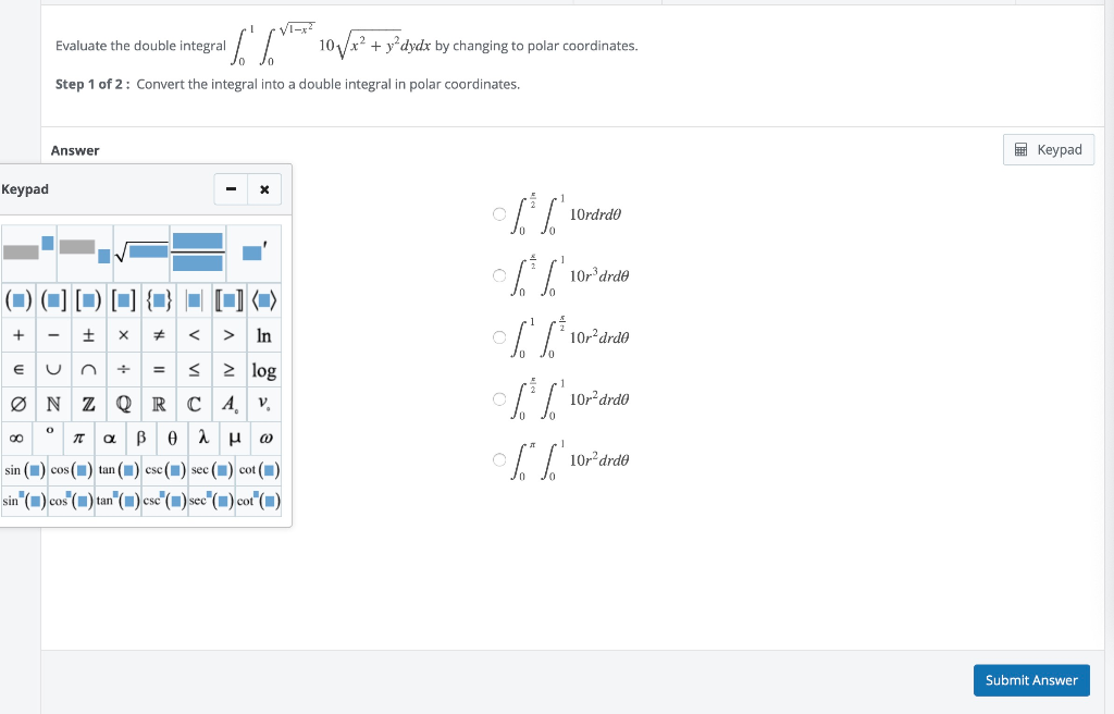 Evaluate The Double Integral 10x2 Y Dyds By Chegg Com