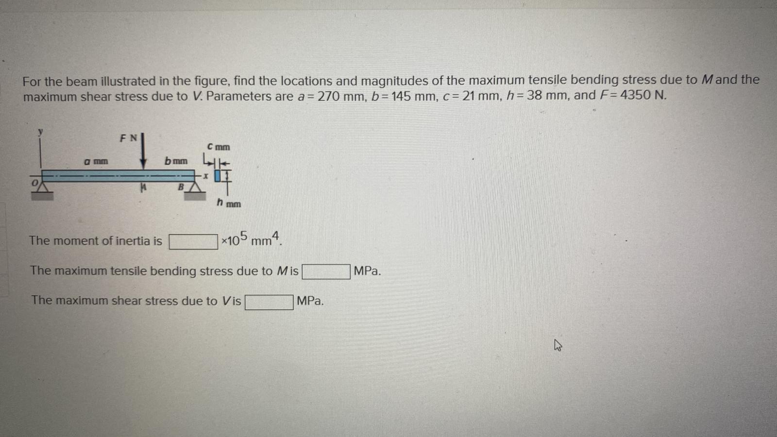 Solved For The Beam Illustrated In The Figure, Find The | Chegg.com