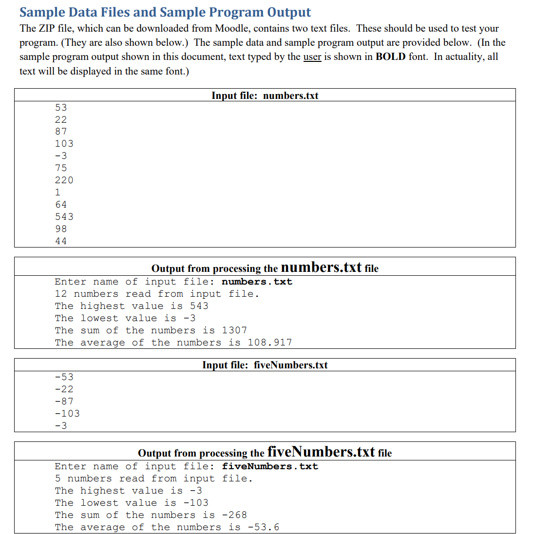 Solved Programming Exercise You Must Write A Program That | Chegg.com