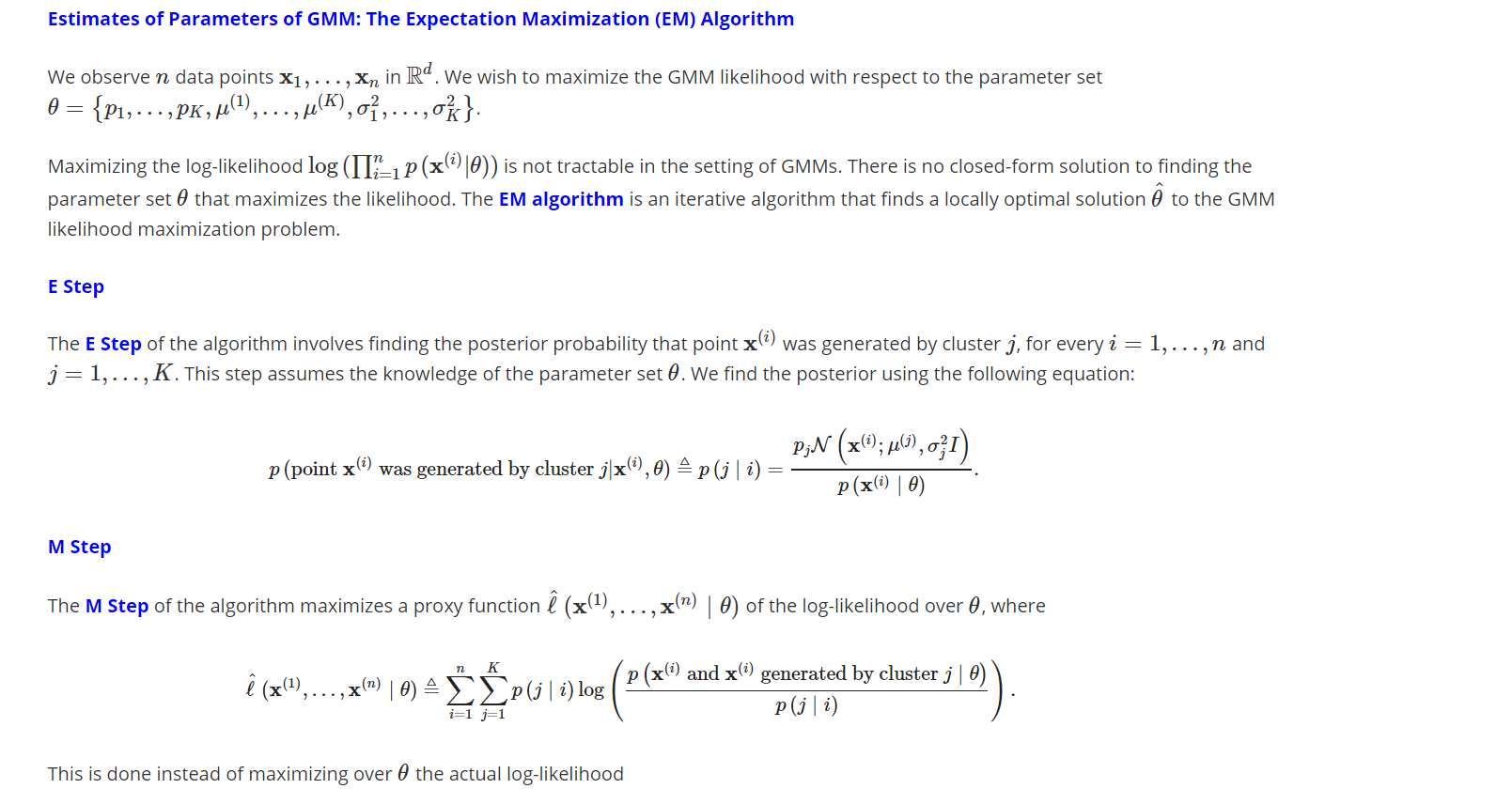 Estimates Of Parameters Of Gmm The Expectation Ma Chegg Com