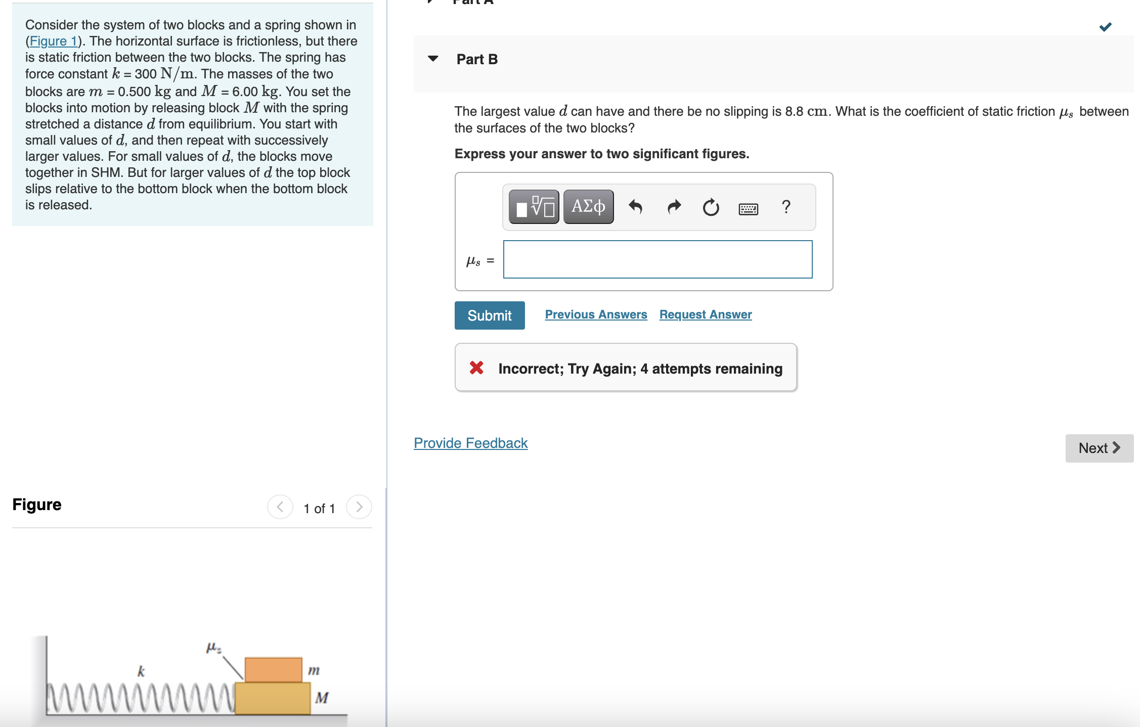 Solved Consider The System Of Two Blocks And A Spring Shown Chegg Com