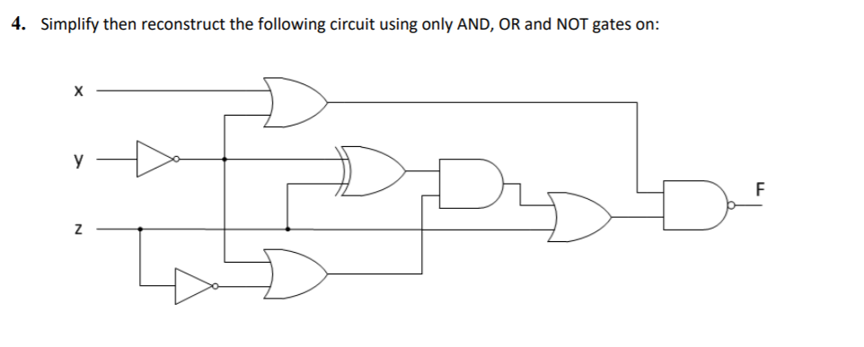 Solved 4. Simplify then reconstruct the following circuit | Chegg.com