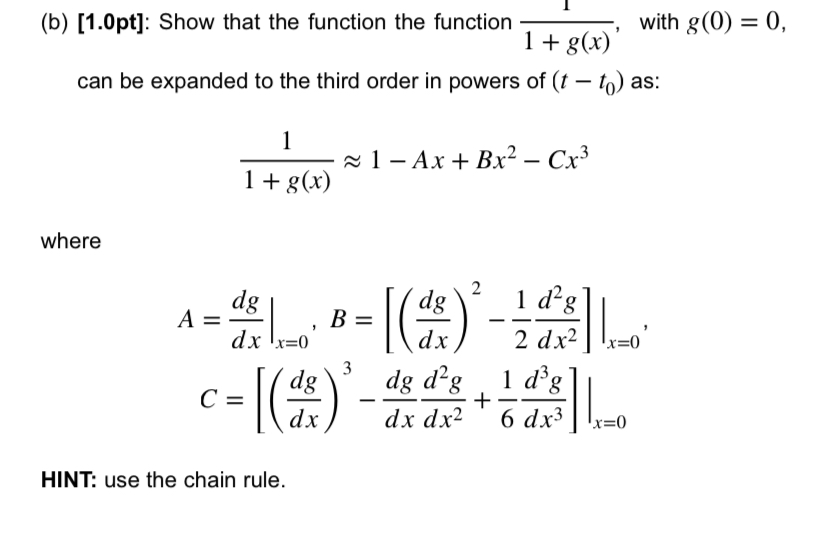 Solved (b) [1.0pt]: Show That The Function The Function | Chegg.com