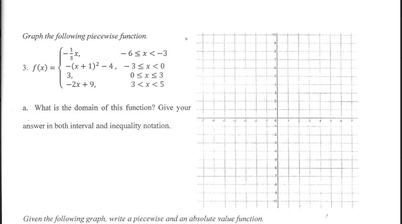 Solved Graph the following piecewise function. s 3. | Chegg.com