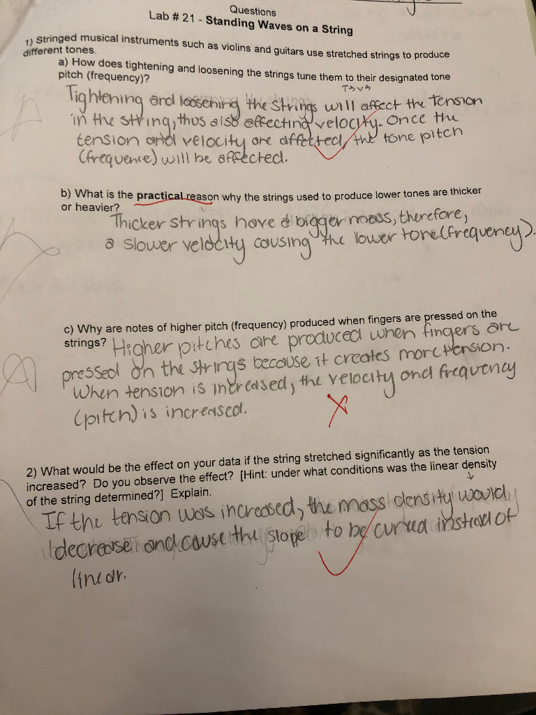 Solved Questions Lab 21 Standing Waves on a String inged