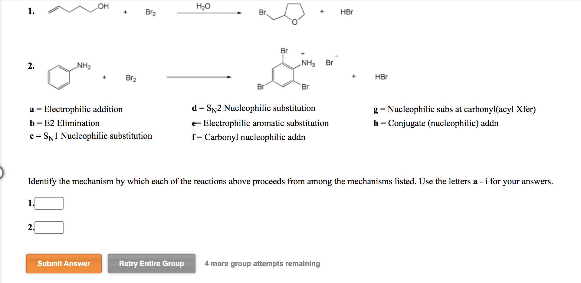 Solved Identify The Mechanism By Which Each Of The Reactions | Chegg.com