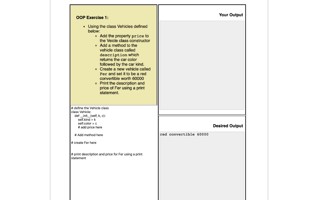 Solved Oop Exercise 1 Your Output Using The Class Chegg Com