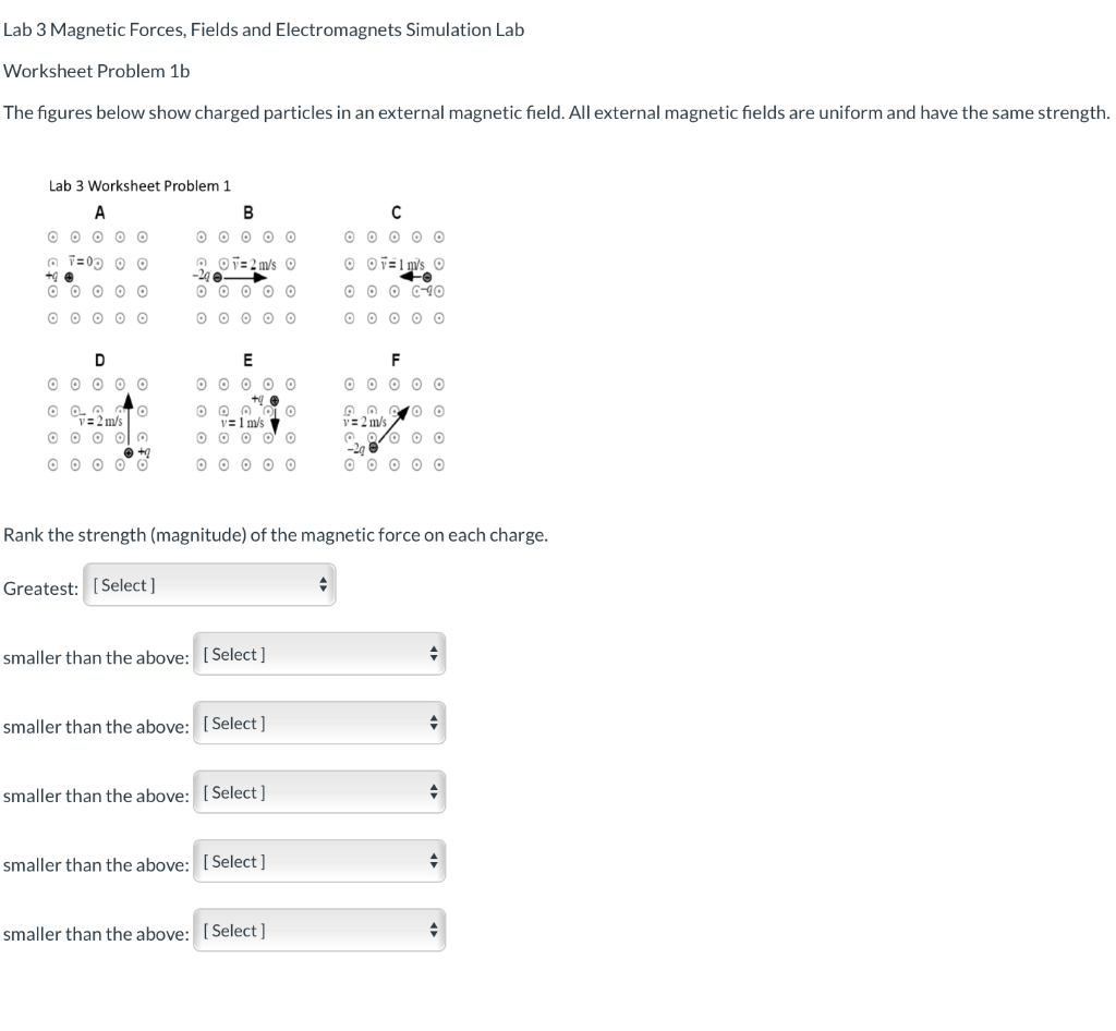 magnetic field worksheet