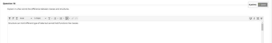 Solved Question 10 4 points A variable that stores an | Chegg.com