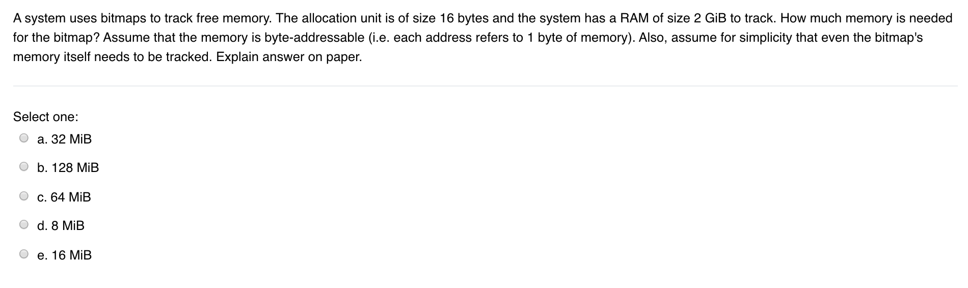 Solved A system uses bitmaps to track free memory. The | Chegg.com
