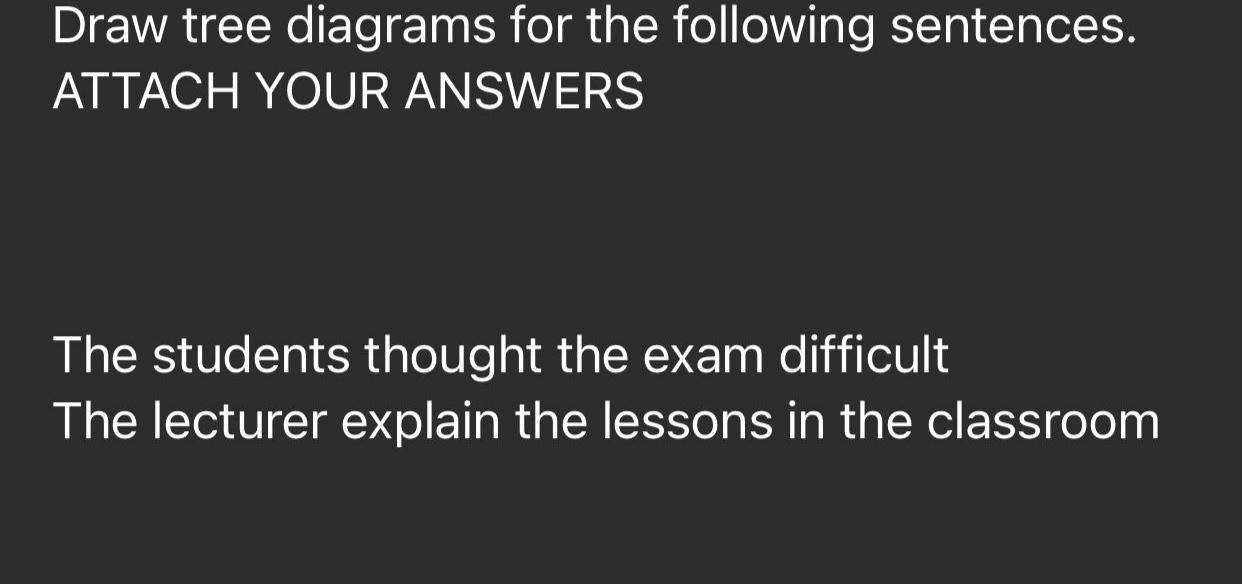 Solved Sentence Syntax simple question. Draw the tree | Chegg.com