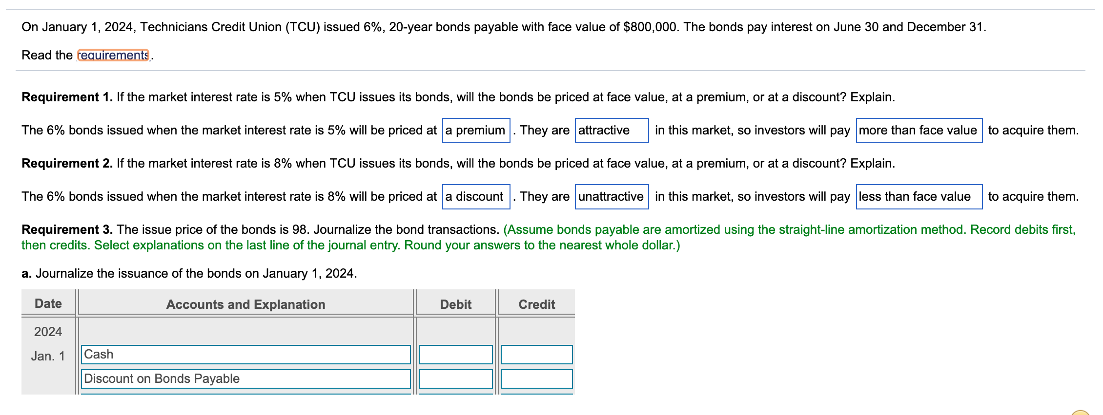 Solved On January 1, 2024, Technicians Credit Union (TCU)