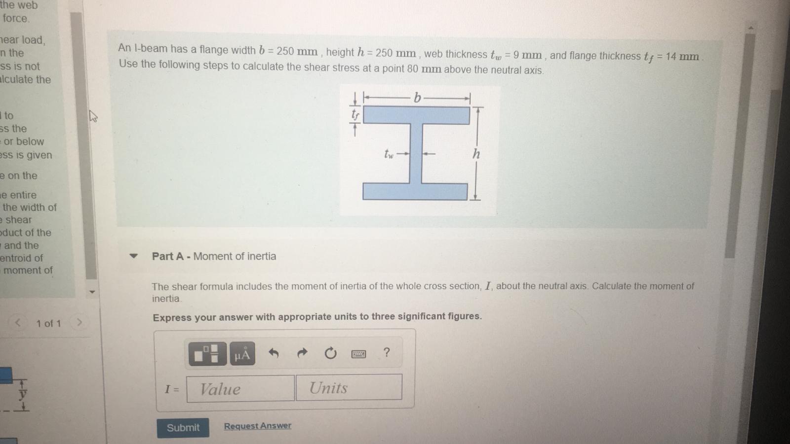 Solved Learning Goal: To calculate the shear stress at a | Chegg.com