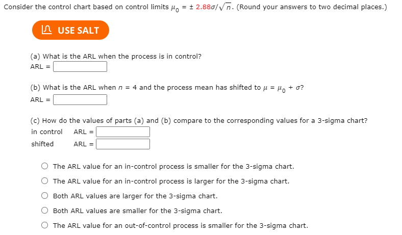 Solved Consider the control chart based on control limits Mo | Chegg.com