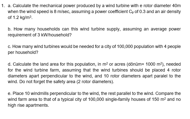 Solved 1. a. Calculate the mechanical power produced by a | Chegg.com
