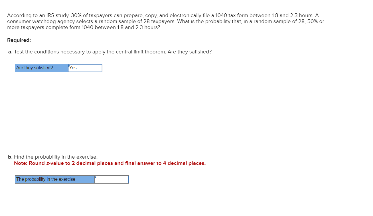 S Irs Math Problems Solved According to an IRS study, 30% of taxpayers can | Chegg.com