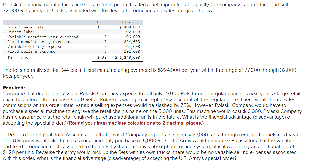 solved-polaski-company-manufactures-and-sells-a-single-chegg