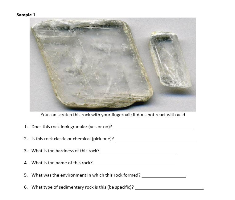 Solved Sample 1 You can scratch this rock with your