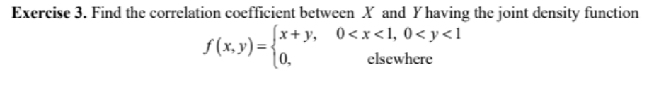 Solved Exercise 3. ﻿Find the correlation coefficient between | Chegg.com