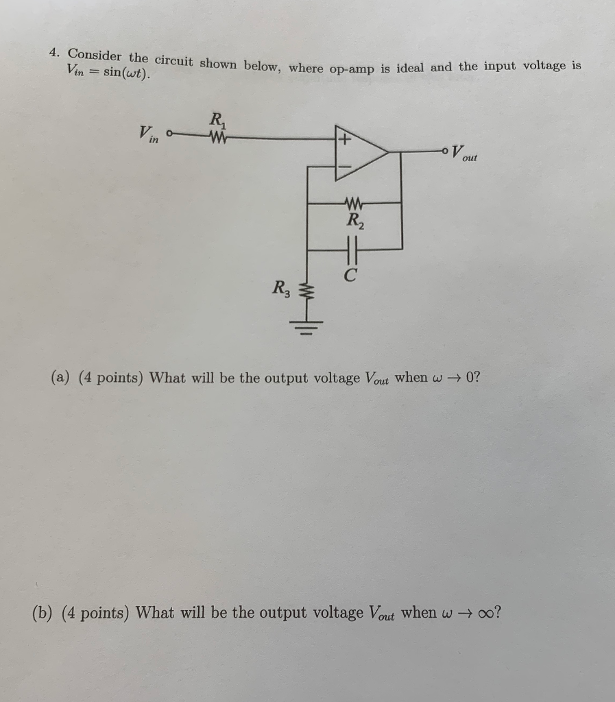 Solved 4. Consider The Circuit Shown Below, Where Op-amp | Chegg.com