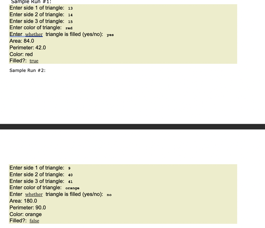 Solved Design A Class Named Triangle That Extends The 8904