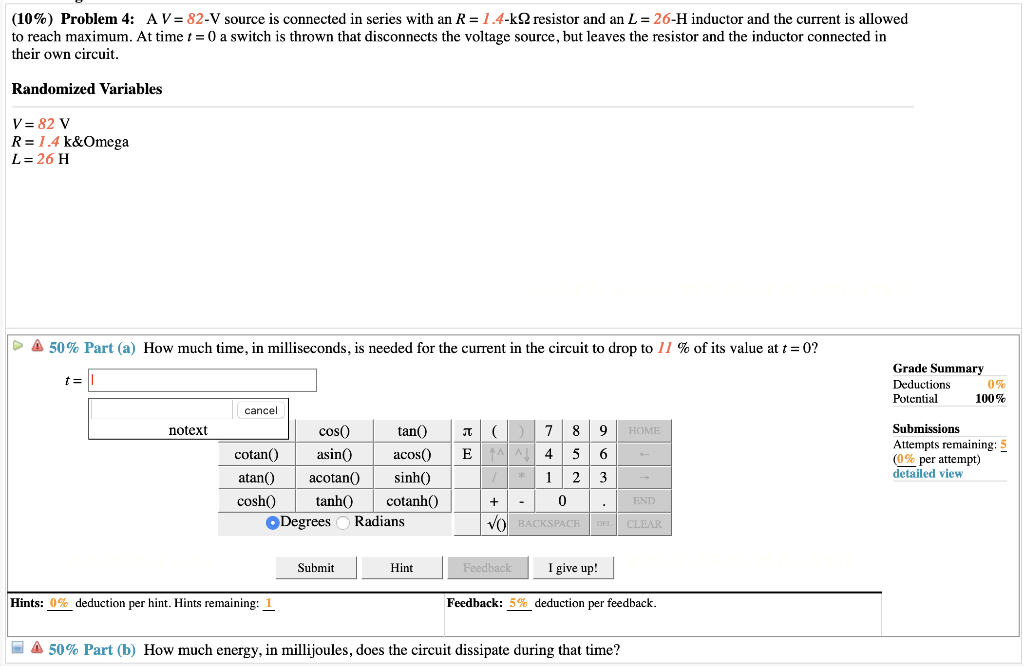 Solved (10%) Problem 4: AV=82-V source is connected in | Chegg.com