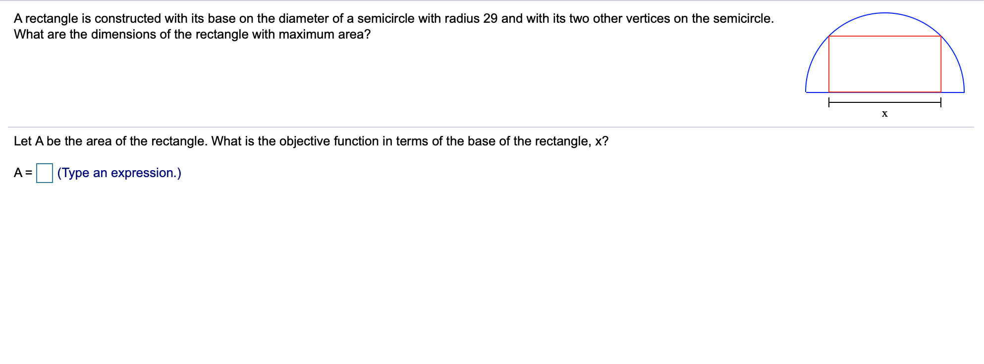 Solved A rectangle is constructed with its base on the