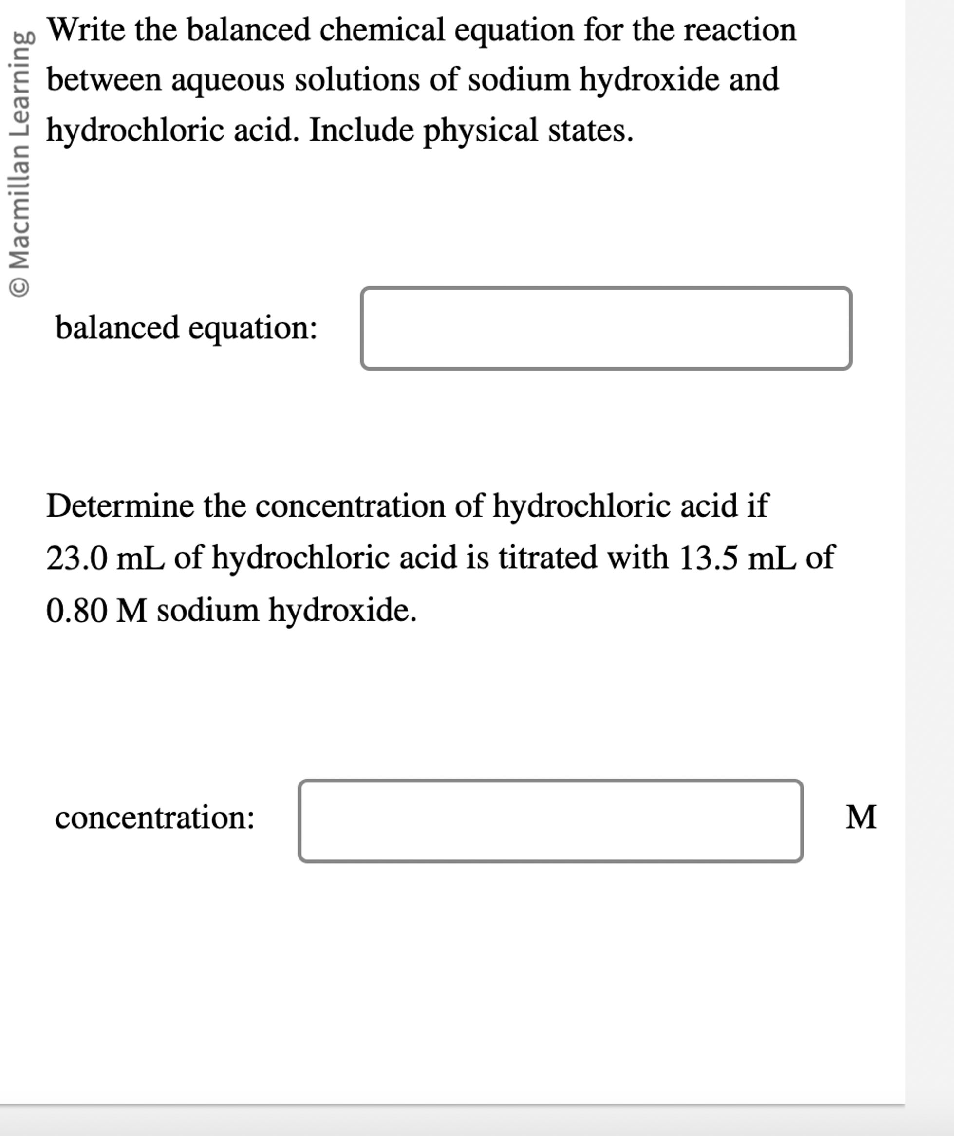 Solved Write the balanced chemical equation for the