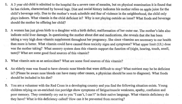 Solved 1. A 3 year old child is admitted to the hospital for | Chegg.com