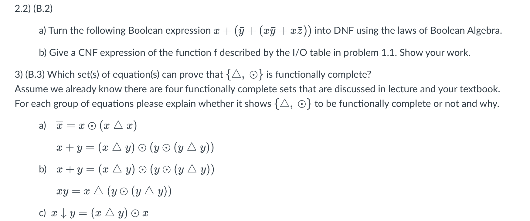 Solved 2.2) (B.2) A) Turn The Following Boolean Expression | Chegg.com