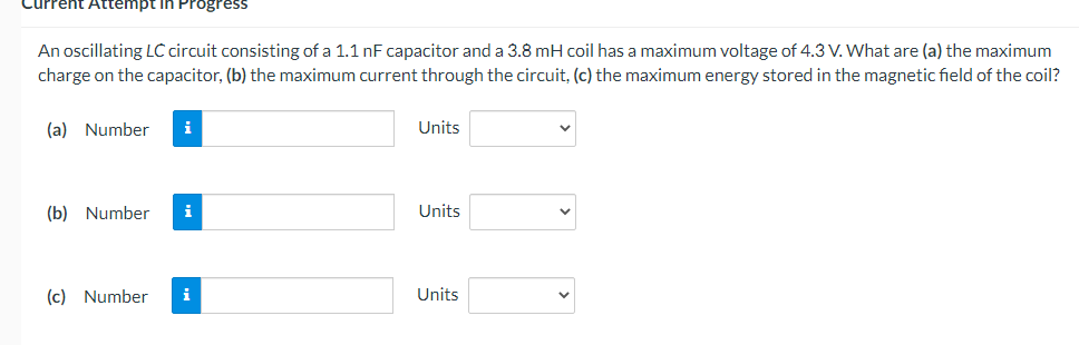 Solved An Oscillating LC Circuit Consisting Of A 1.1nF | Chegg.com