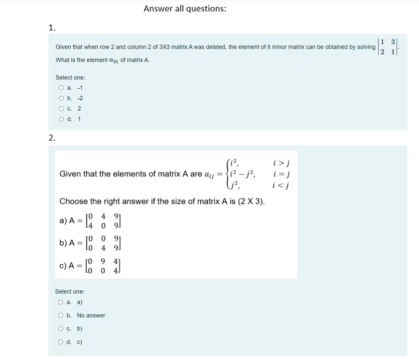 Solved Answer all questions: 1. Given that when row 2 and | Chegg.com