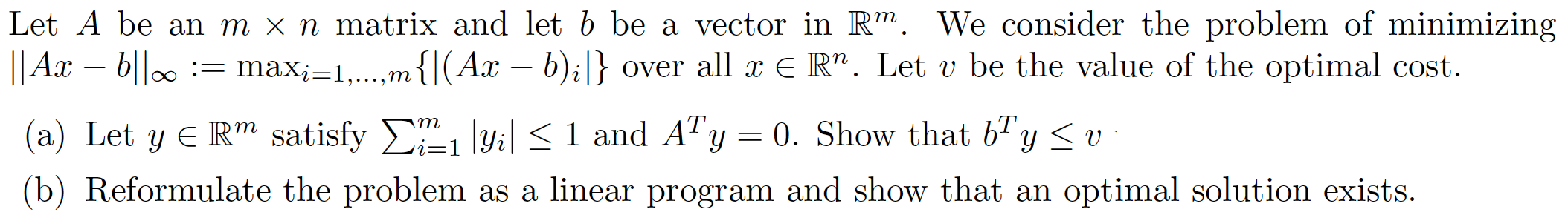 Solved m ~ Let A be an m x n matrix and let b be a vector in | Chegg.com