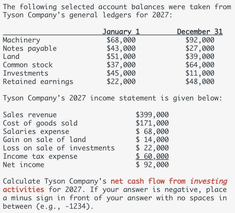 Solved The Following Selected Account Balances Were Taken | Chegg.com