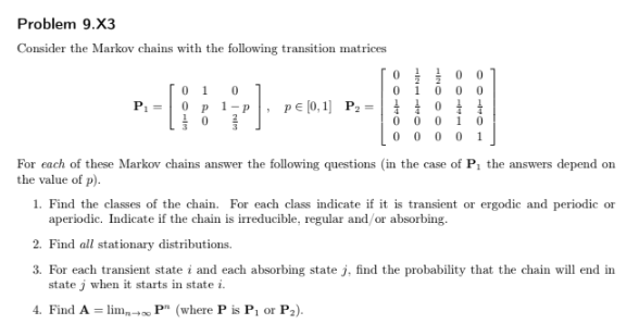 Consider the Markov chains with the following | Chegg.com