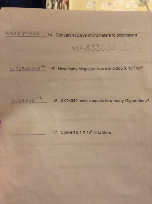Solved Convert 432.889 micrometers to How many